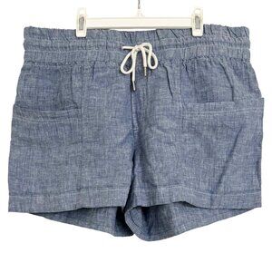 Athleta Cabo Linen Shorts Women’s Size 14 Chambray Blue